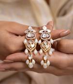 Gold plated dangler earrings