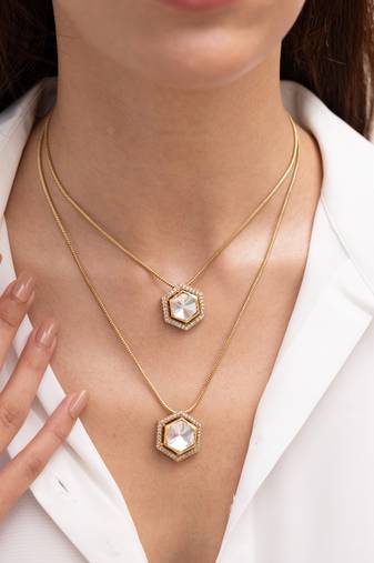 Gold plated layered necklace