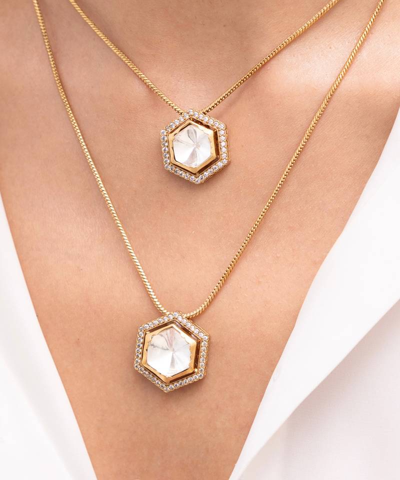 Gold plated layered necklace