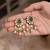 Gold plated green stone kundan dangler earring