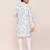 Kids boy white cotton based full embriodered work straight kurta pant set