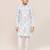 Kids boy white cotton based full embriodered work straight kurta pant set
