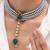 Gold plated green stone necklace
