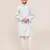 Kids boy white cotton based full embriodered work straight kurta pant set