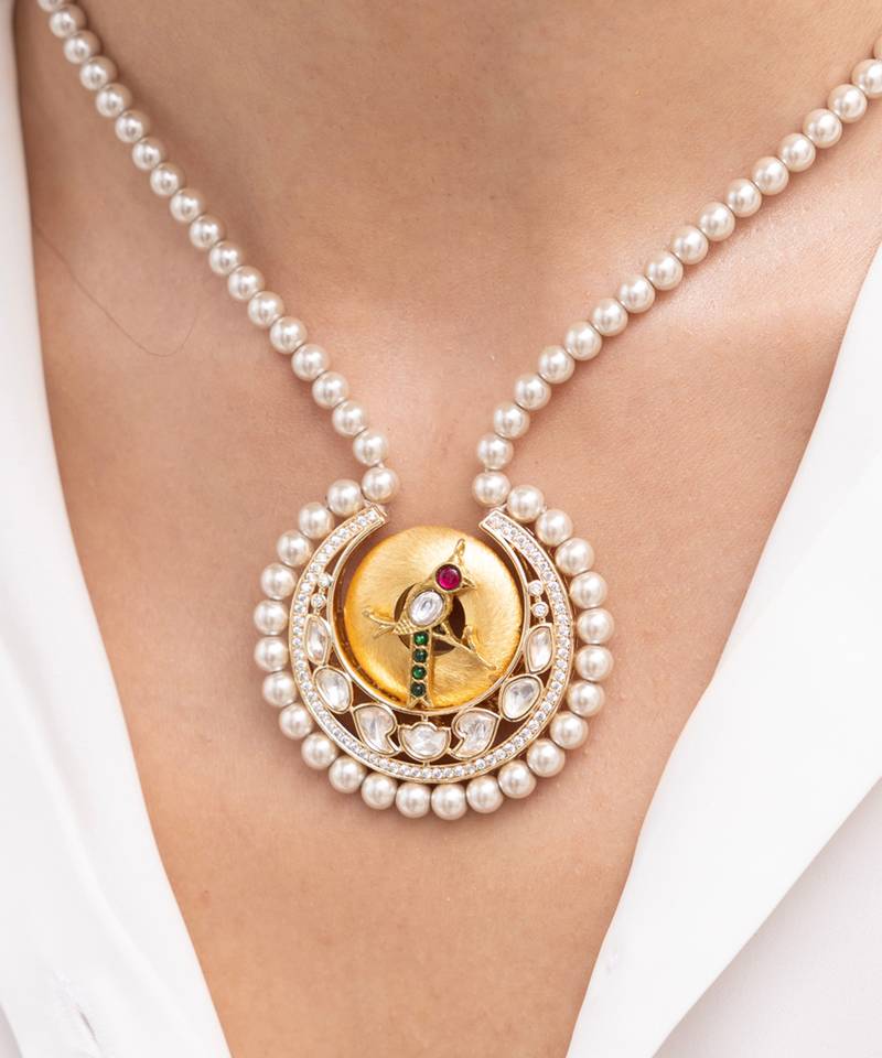 Gold plated Pearl necklace