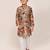 Kids boy dark beige silk straight kurta pant set