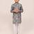 Kids boy multicolour cotton silk  straight kurta pant set