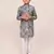 Kids boy multicolour cotton silk  straight kurta pant set