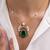 Gold plated green stone necklace