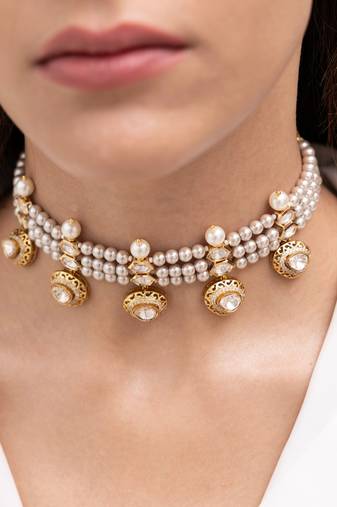 Gold plated choker necklace