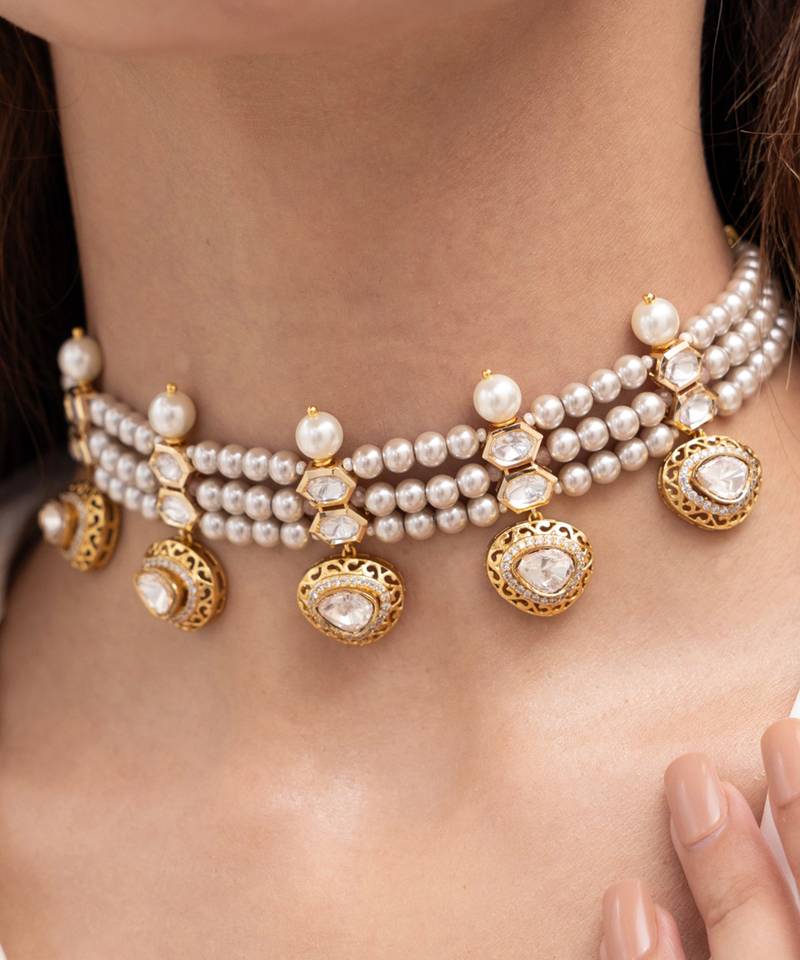 Gold plated choker necklace