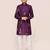 Kids boy purple art silk straight kurta pant set