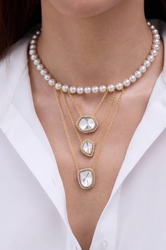 Gold plated layered necklace