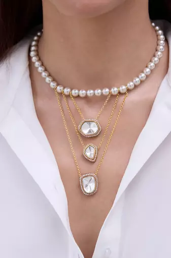 Gold plated layered necklace