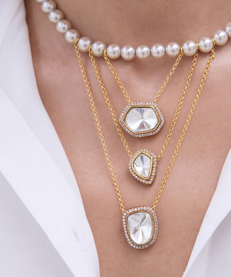 Gold plated layered necklace