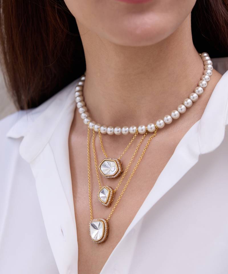 Gold plated layered necklace