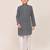 Kids boy navy blue cotton straight kurta pant set
