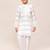 Kids boy off white jacquard silk straight kurta pant set