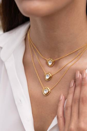Gold plated layered necklace