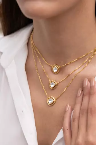 Gold plated layered necklace
