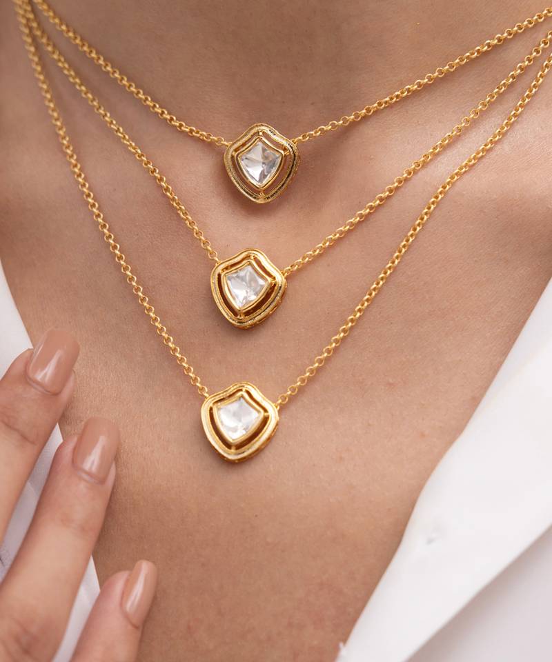 Gold plated layered necklace