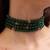Gold plated green stone kundan choker necklace