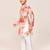 Kids boy peach georgette straight kurta pant set