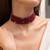 Gold plated red stone choker necklace
