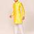 Kids boy yellow cotton silk  straight kurta pant set