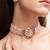 Rose gold plated kundan choker necklace set
