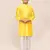 Kids boy yellow cotton silk  straight kurta pant set