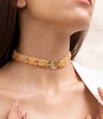 Gold plated kundan choker necklace