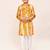 Kids boy musturd silk straight kurta pant set