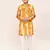 Kids boy musturd silk straight kurta pant set