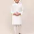 Kids boy white pure linen straight kurta pant set