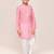 Kids boy pink cotton silk  straight kurta pant set