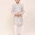 Kids boy cream cotton straight kurta pant set