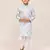 Kids boy white printed cotton straight kurta pant set