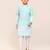 Kids boy sky blue cotton straight kurta pant set