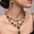 Gold plated green stone Layered necklace set