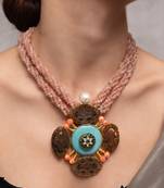Gold plated multicolor stone kundan necklace