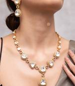 Gold plated kundan necklace set