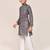 Kids boy grey linen cotton  straight kurta pant set
