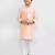 Kids boy peach cotton silk  straight kurta pant set