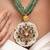 Gold plated green stone kundan necklace