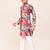 Kids boy multicolour cotton silk  straight kurta pant set