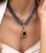 Gold plated blue stone necklace