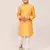 Kids boy yellow pure silk straight kurta pant set