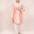 Kids boy peach silk straight kurta pant set