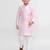 Kids boy pink cotton silk  straight kurta pant set